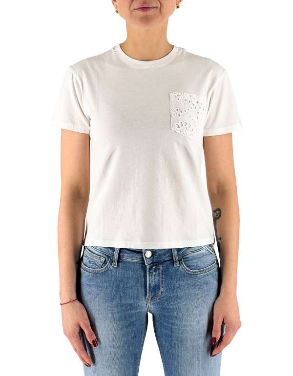 T-Shirt Emilie Con Taschino In Sangallo Embry 01