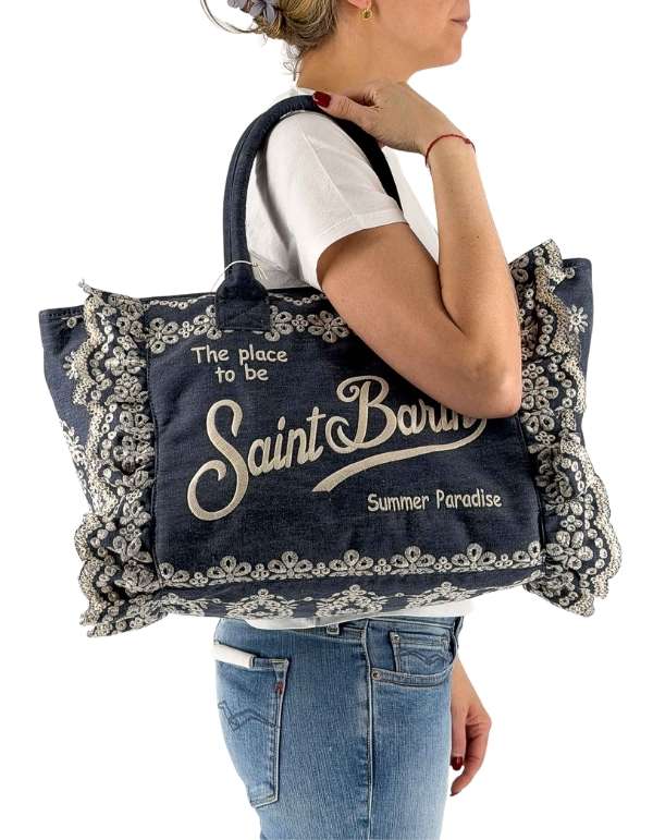 Volant Vanity Bag N Sangallo Flowers Dark Denim Emb