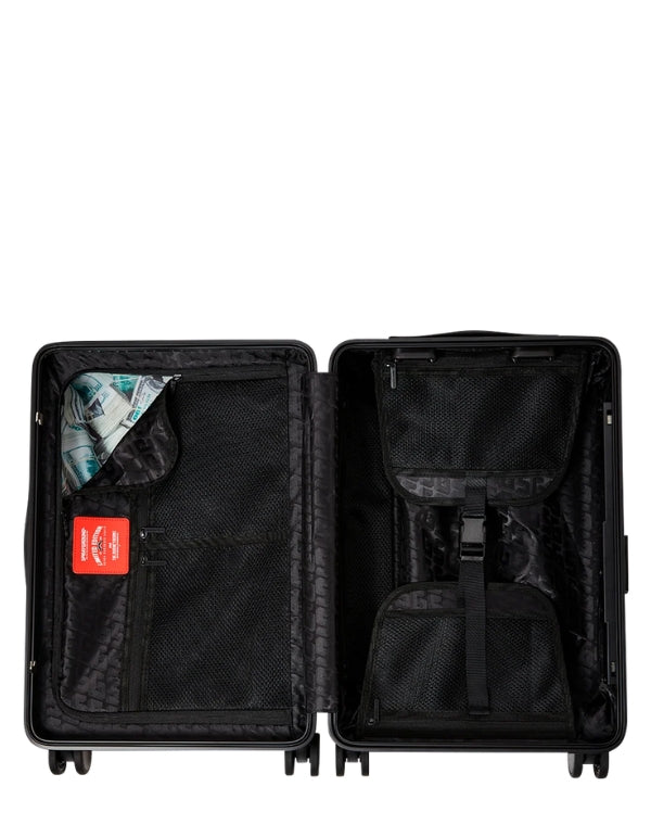 Center Rip Revealing Gray Check Full-Size Luggage