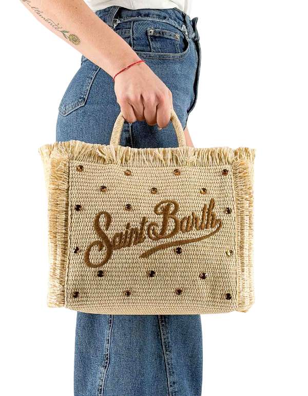 Borsa a Mano con Tracolla Colette Straw N Strass 18 Emb