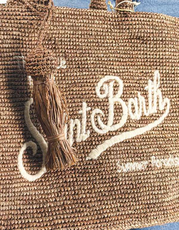 Borsa a Mano con Tracolla Colette Raffia Fringes 19 Emb