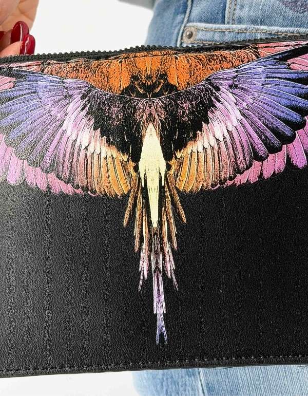 Mini Pochette Black / Orange Wings