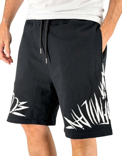 Marcelo Burlon County Of Milan Bermuda In Felpa Outline Wings Logo