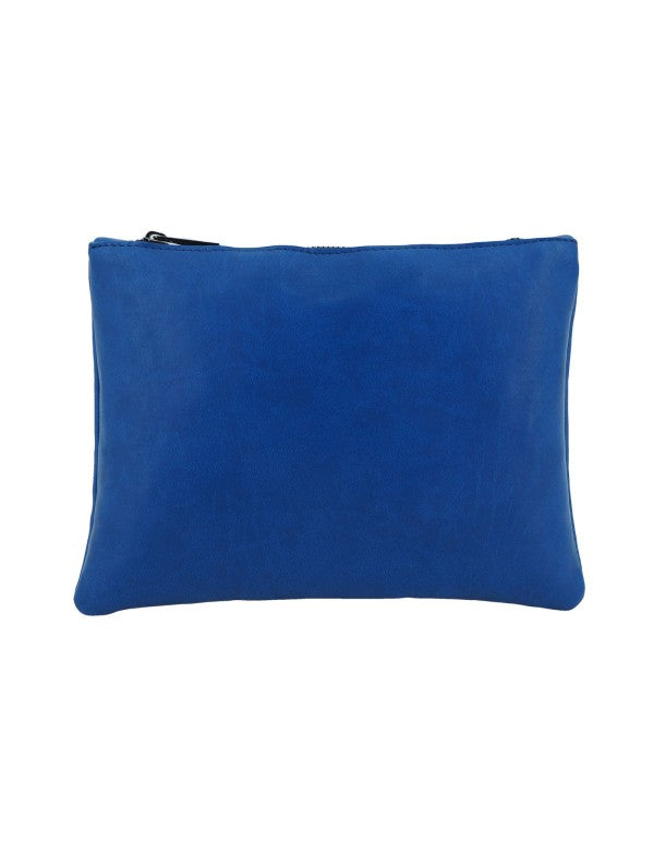 POCHETTE IN ECOPELLE BLU