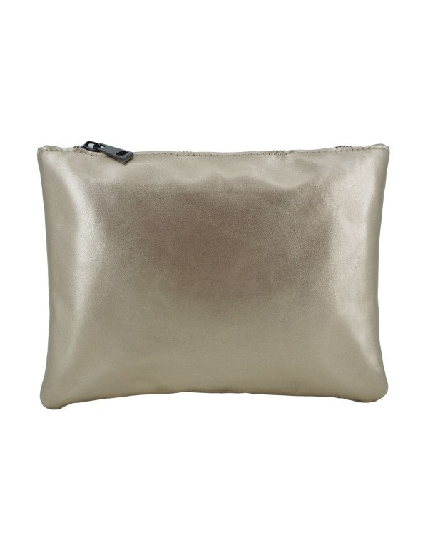 POCHETTE IN ECOPELLE ORO