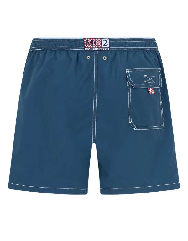 Men's Swim Trunks MC2 Saint Barth Pocket Patmos Marine Blue