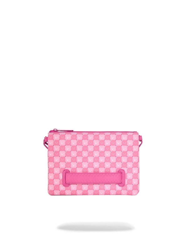 Pink New Check Faces Crossover Clutch