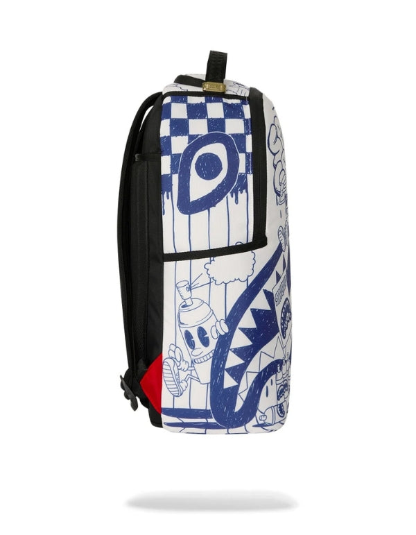 Zaino Blue Ink Doodle Backpack