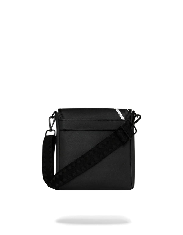 Center Rip Revealing Gray Check Messenger Sling
