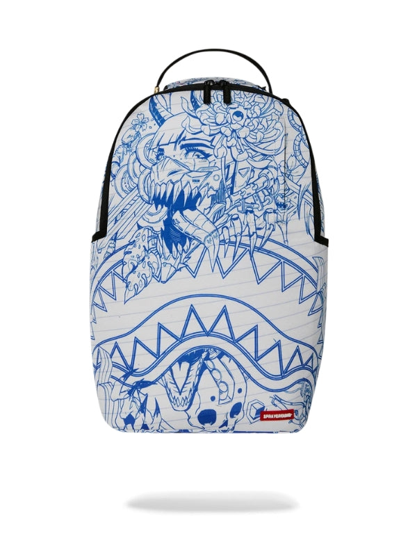 Blue Ink Doodle Backpack