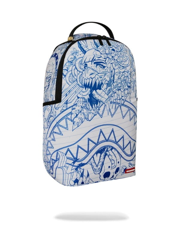 Blue Ink Doodle Backpack
