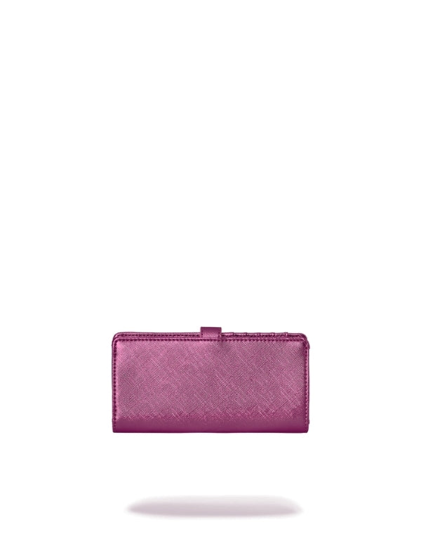 Portafoglio Metallic Pink Metallic Drip Single Fold Wallet