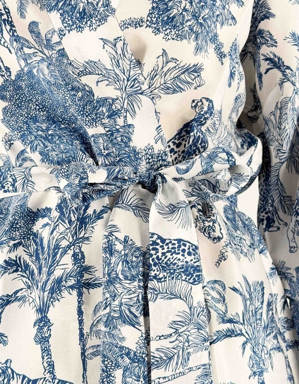 Kimono Carly Pura Seta Habotai Foulard Jungle Oceania 01