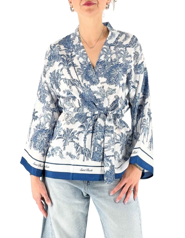 Kimono Carly Pura Seta Habotai Foulard Jungle Oceania 01