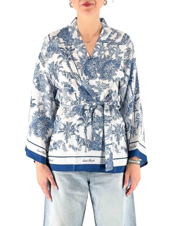 Kimono Carly Pura Seta Habotai Foulard Jungle Oceania 01