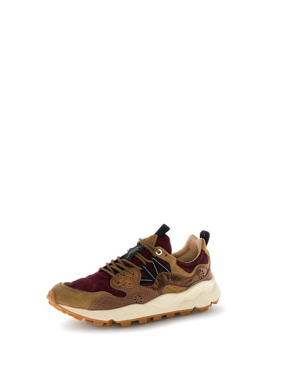 Sneaker Yamano 3 Uni Suede/Nylon/Laminated Goat Skin Oak-Bordeaux-Bronze - Immagine 5