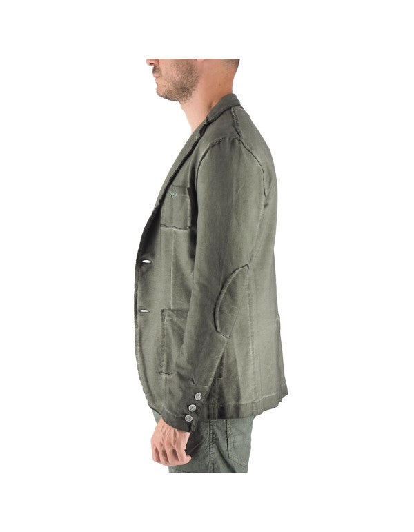 Giacca In Jersey Verde Militare