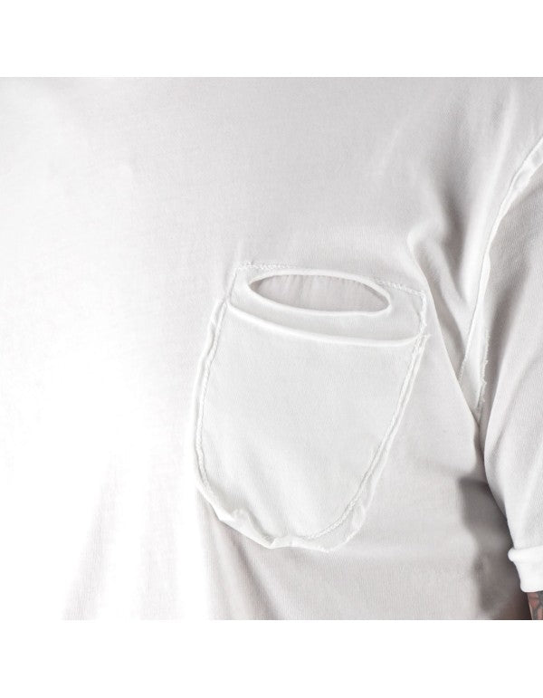 T-Shirt Girocollo 100% Cotone Con Taschino Shiro