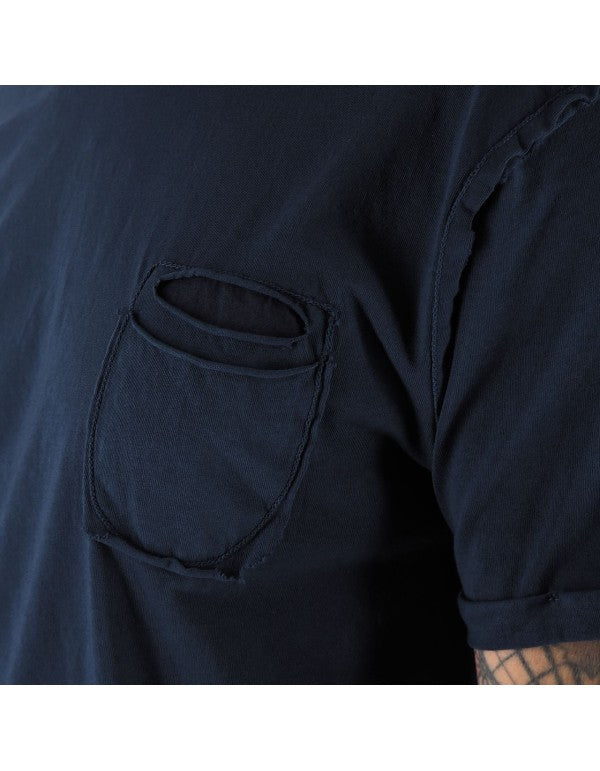 T-Shirt Girocollo 100% Cotone Con Taschino Shiro