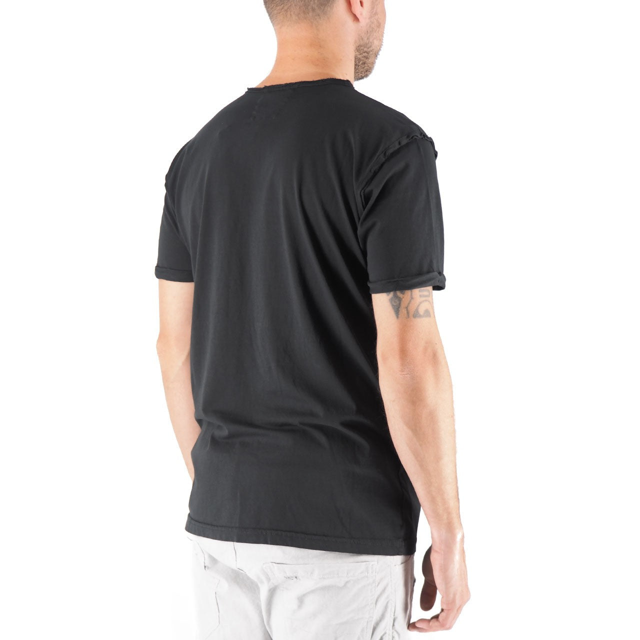T-Shirt Girocollo 100% Cotone Con Taschino Shiro