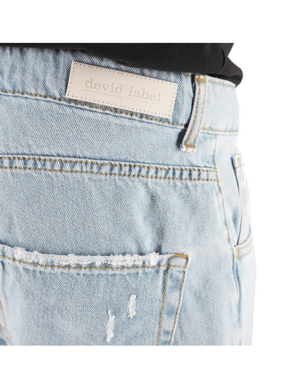 Bermuda In Denim Destroyed