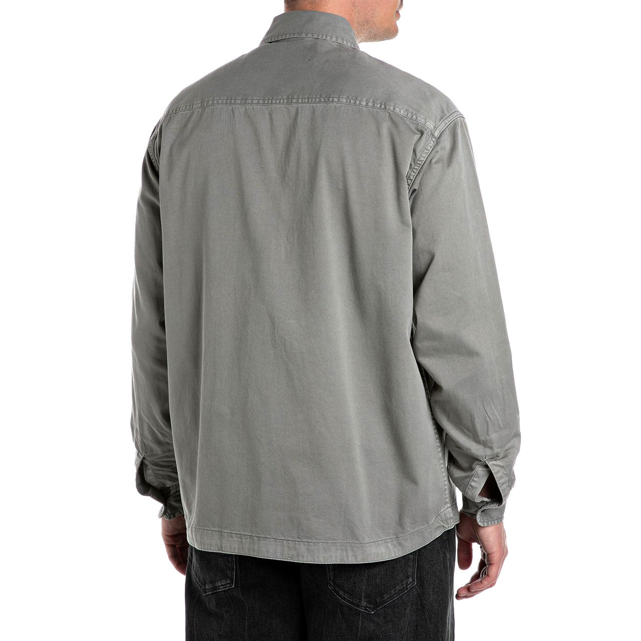 Relaxed Fit Gray Military Shirt