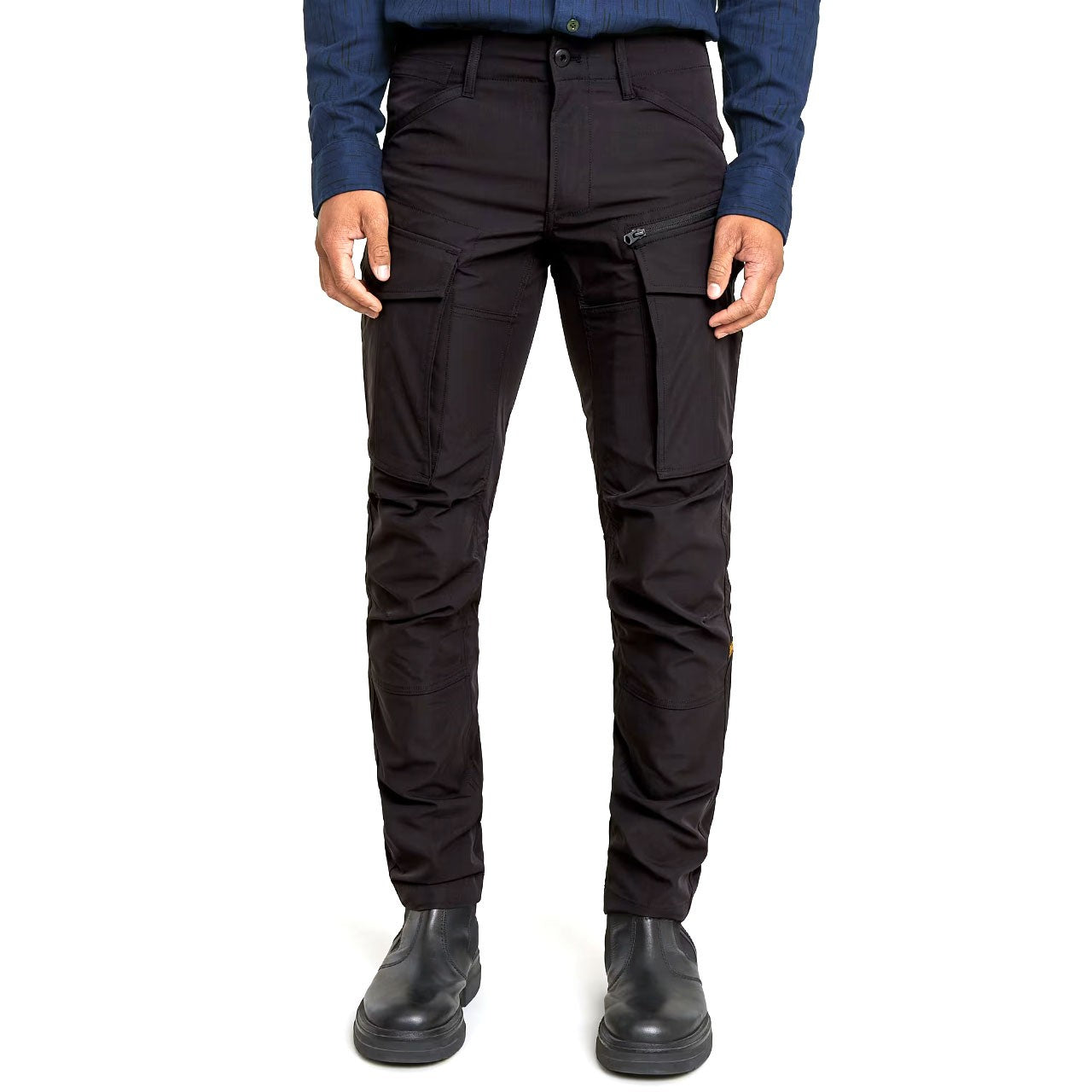 Rovic Zip 3D Regular Tapered Dk Black Pants