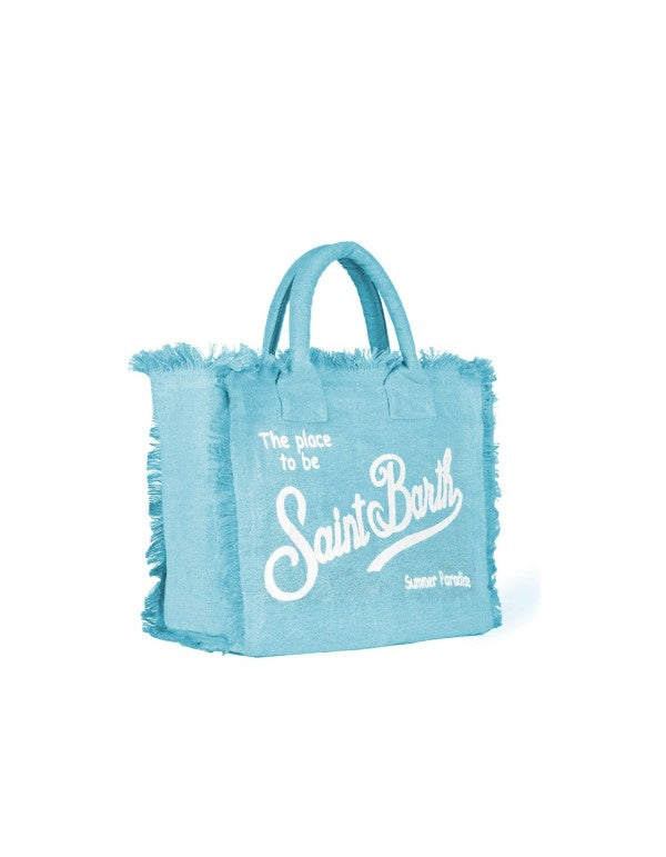 Light Blue Linen Vanity Bag