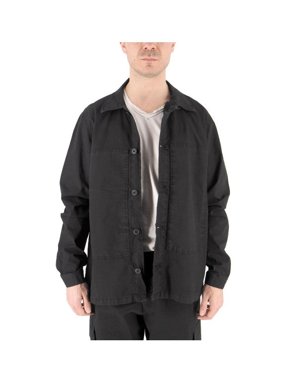 Overshirt In Gabardina Nero