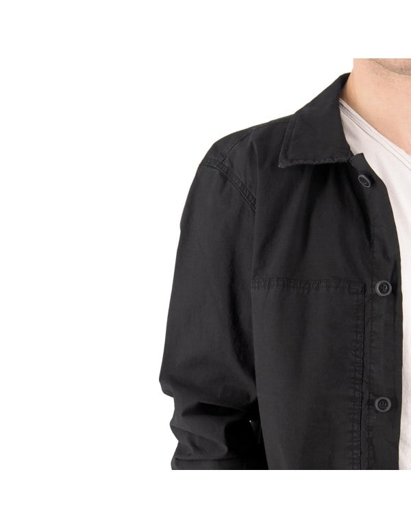 Black Gabardine Overshirt