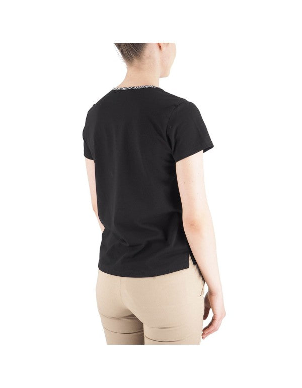 T-Shirt V Collar Zebra Black