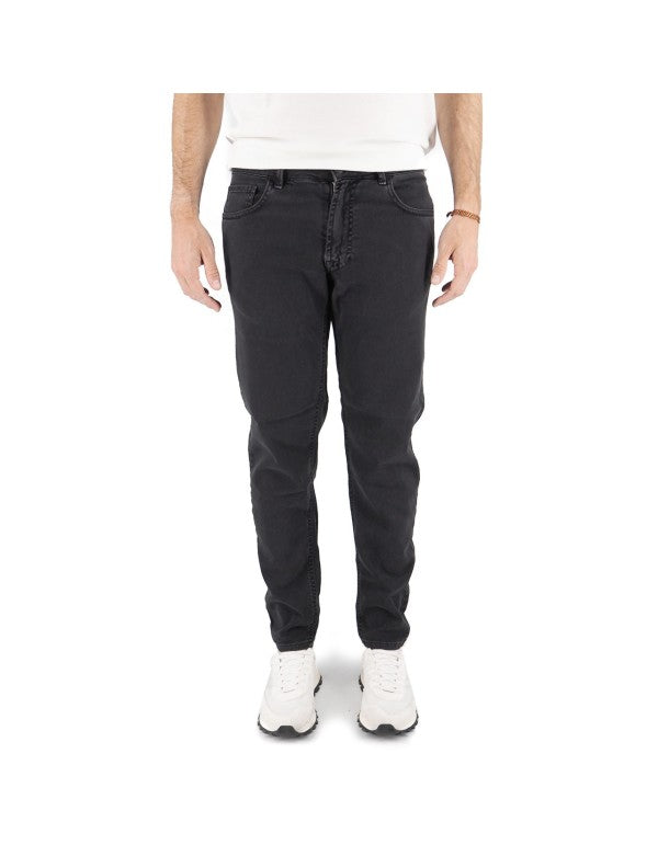 Black Cotton Bull Trousers