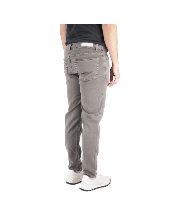 Pantalone In Bull Di Cotone Grigio Scuro