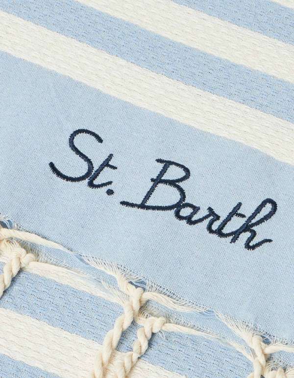 Telo Mare Foutas a Righe Bianche e Azzurre Lig 31