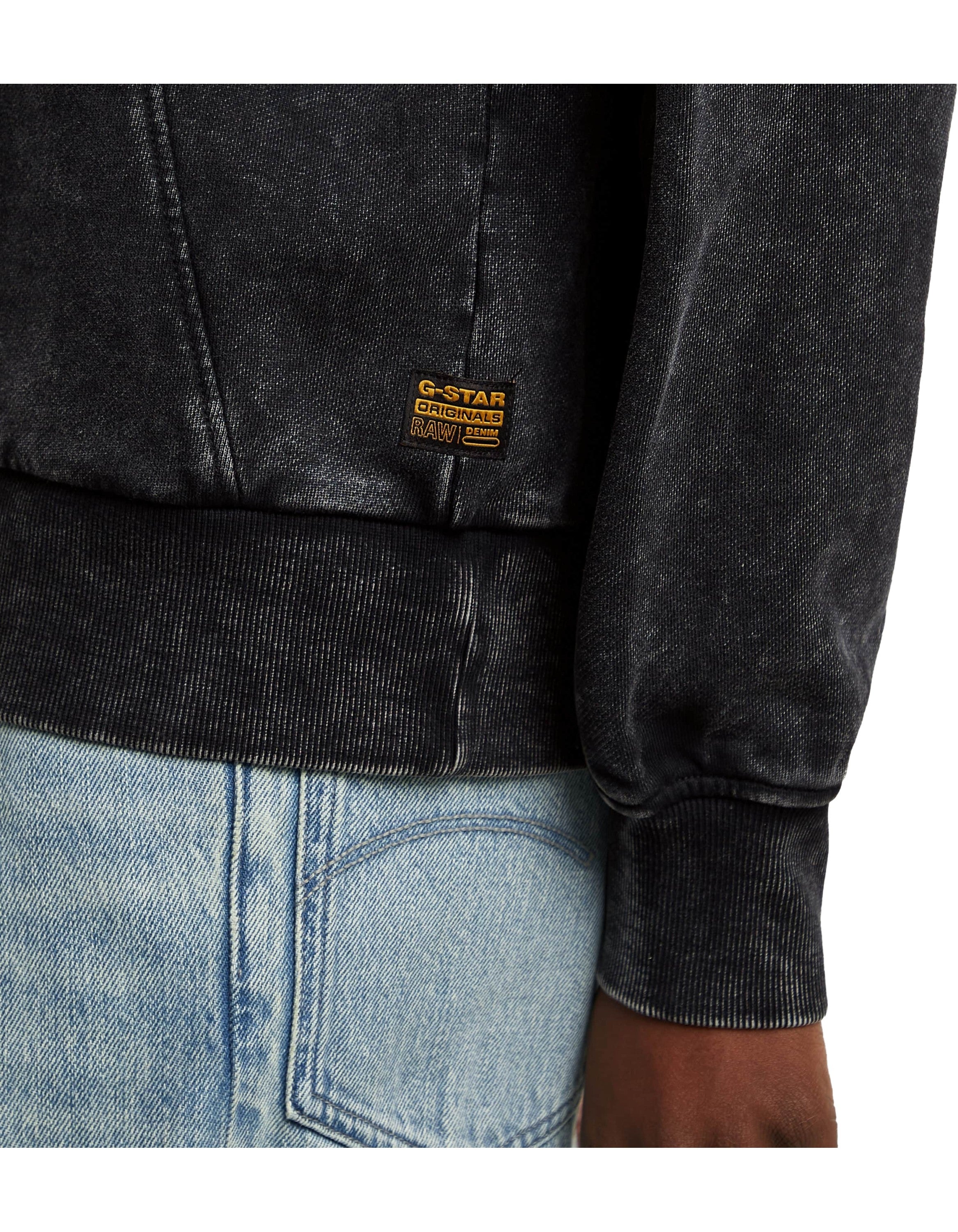 Washed A Line Script Sw Wmn Dk Black Smokey Gd. Sweatshirt