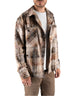 Brown Destroyed Check Overshirt