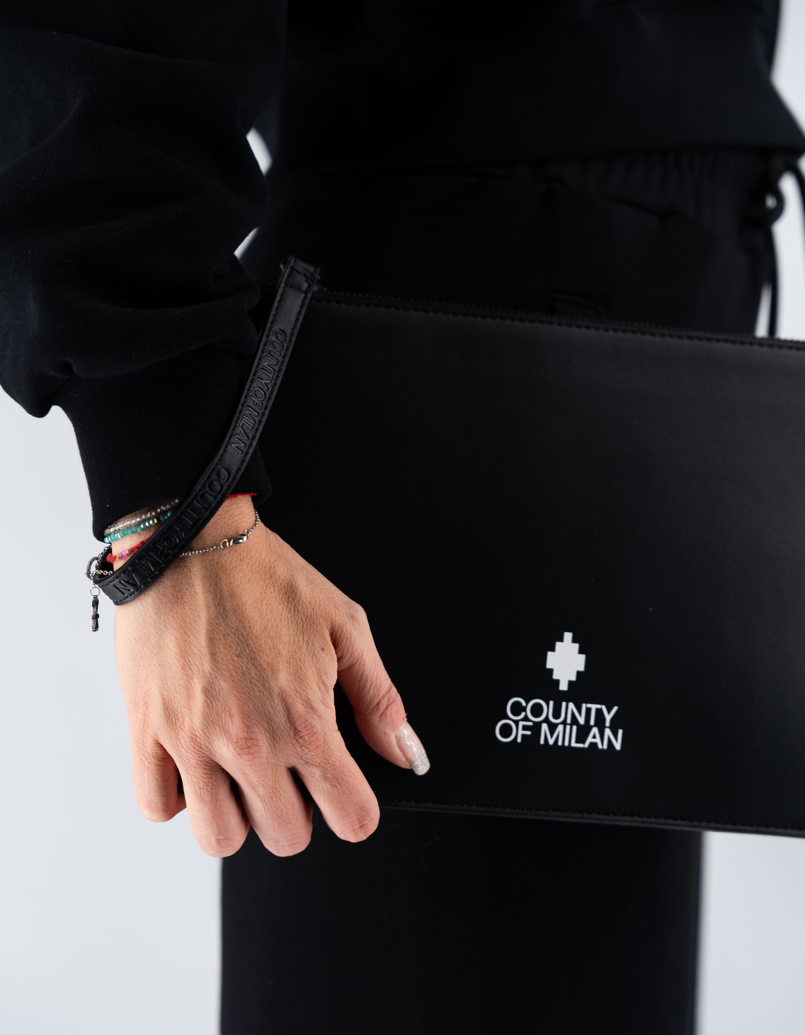 Black/White Print Clutch Bag