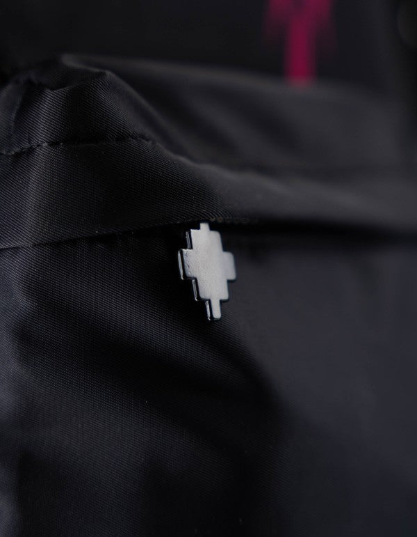 Zaino Nylon Stampa Nero/ Pink Wings