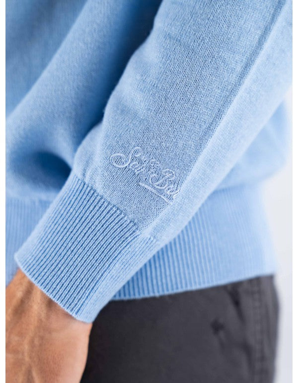 Regent Merino Cashmere Sweater Light Blue