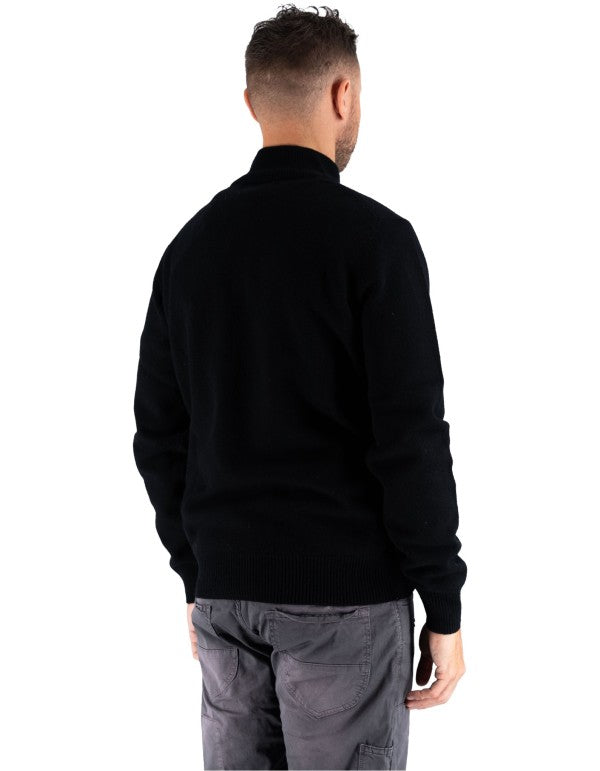 Jermyn Lambswool Zip Black Shirt