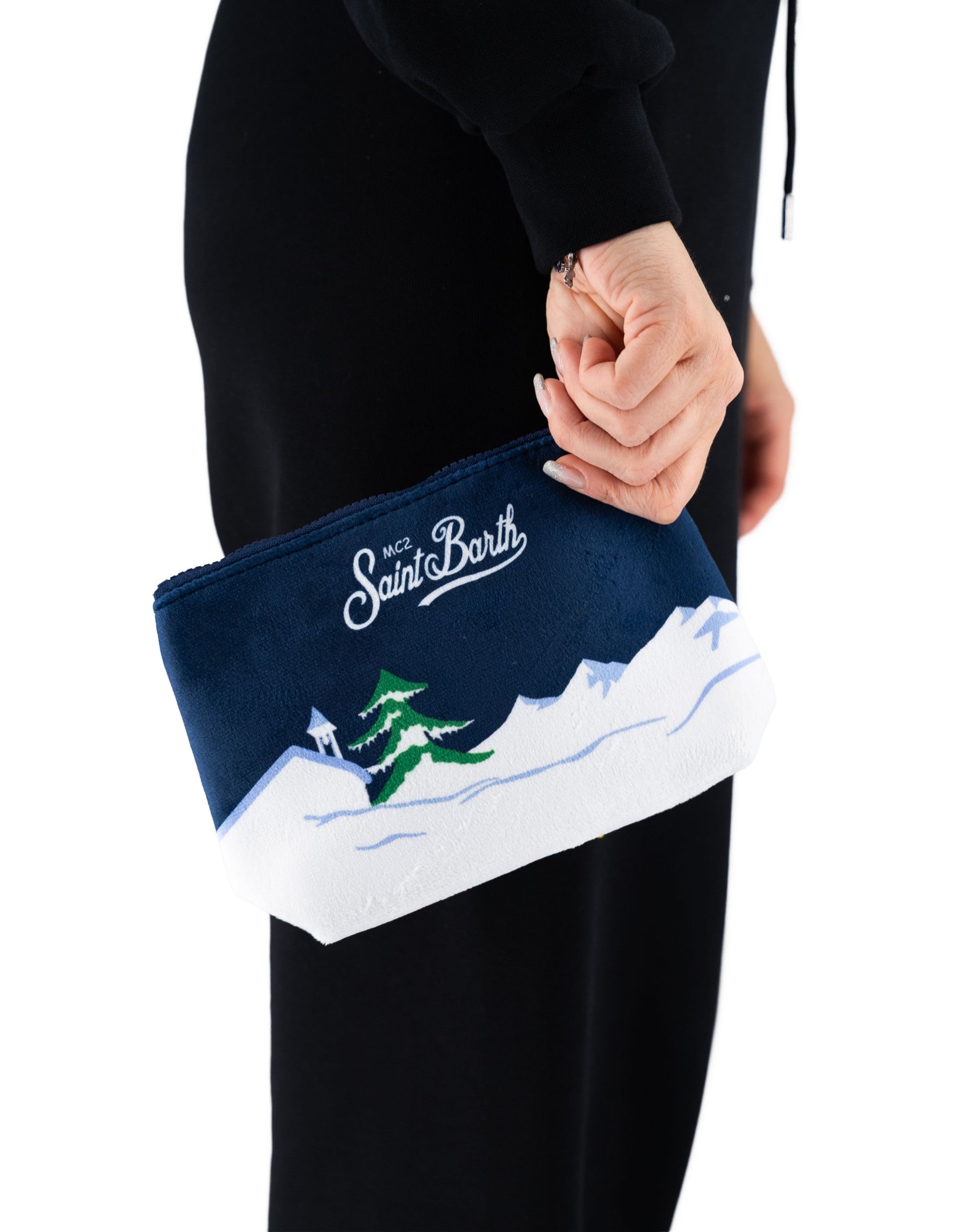 Aline Wool Effect Cortina Ski clutch bag