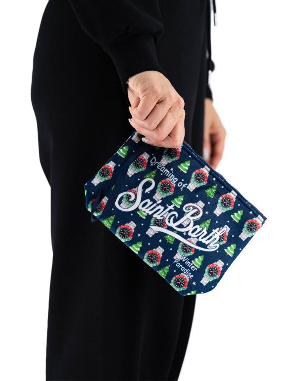 Aline Wool Effect Luxury Watch Clutch