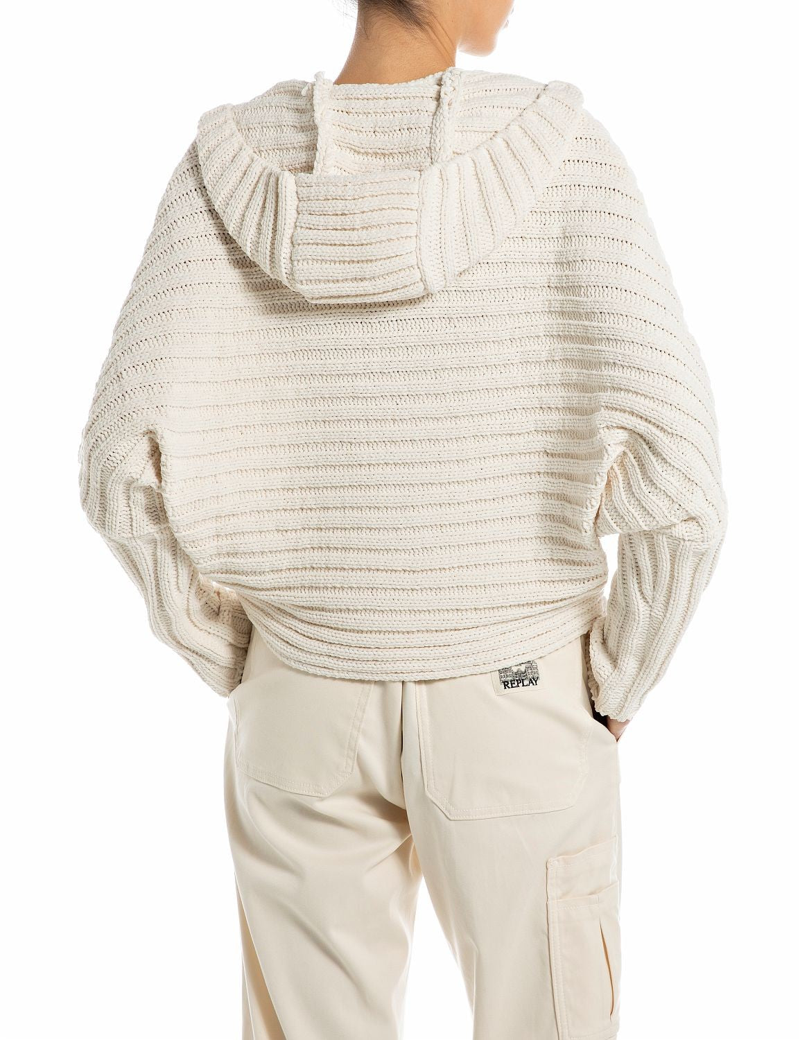 Maglia Con Cappuccio Butter White