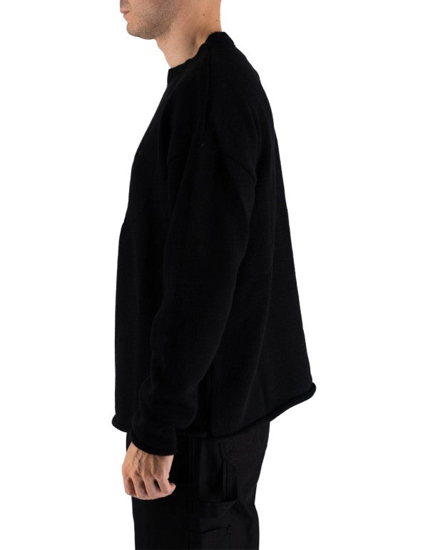 Black Sweater With Star Hole Nero