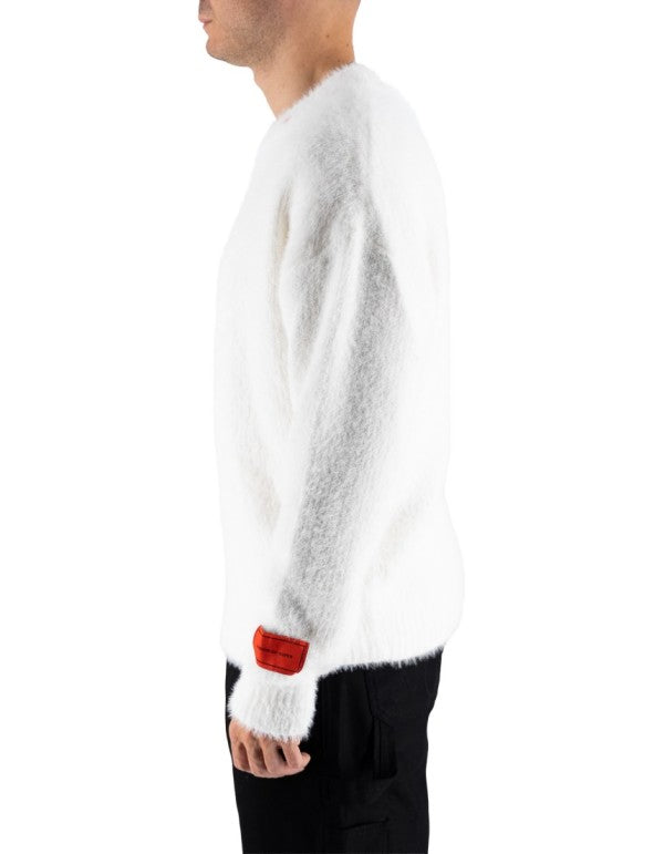 Offwhite Sweater With Embroidered On Neck Also Off White Patch