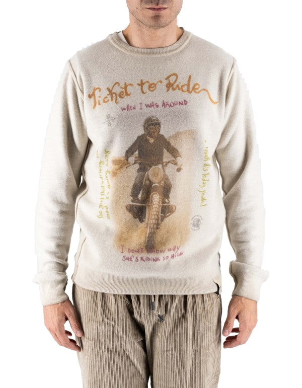 Maglia Girocollo Stampata Reversibile