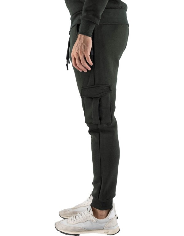 Basic Cargo Sweatpants Man Military