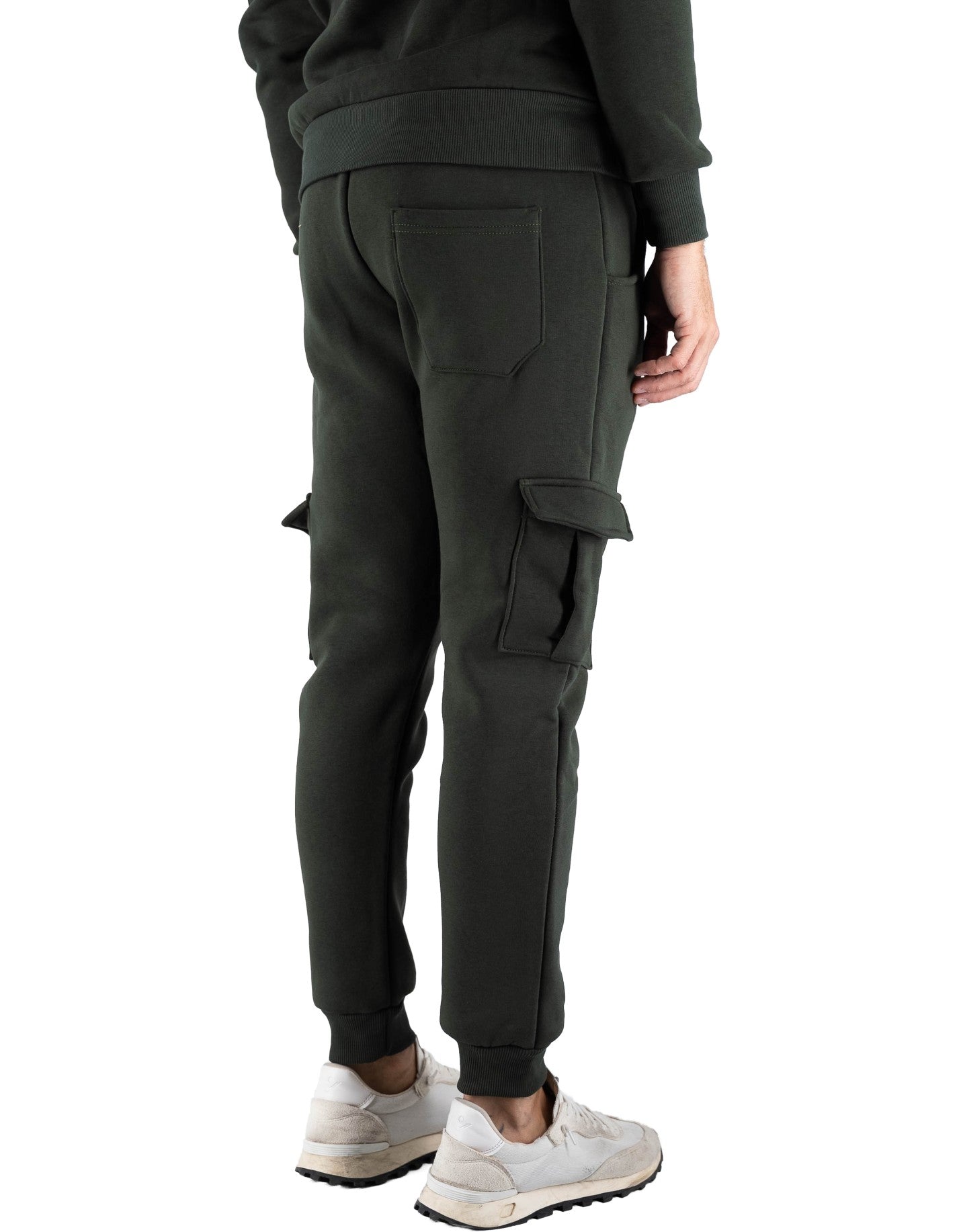 Basic Cargo Sweatpants Man Military