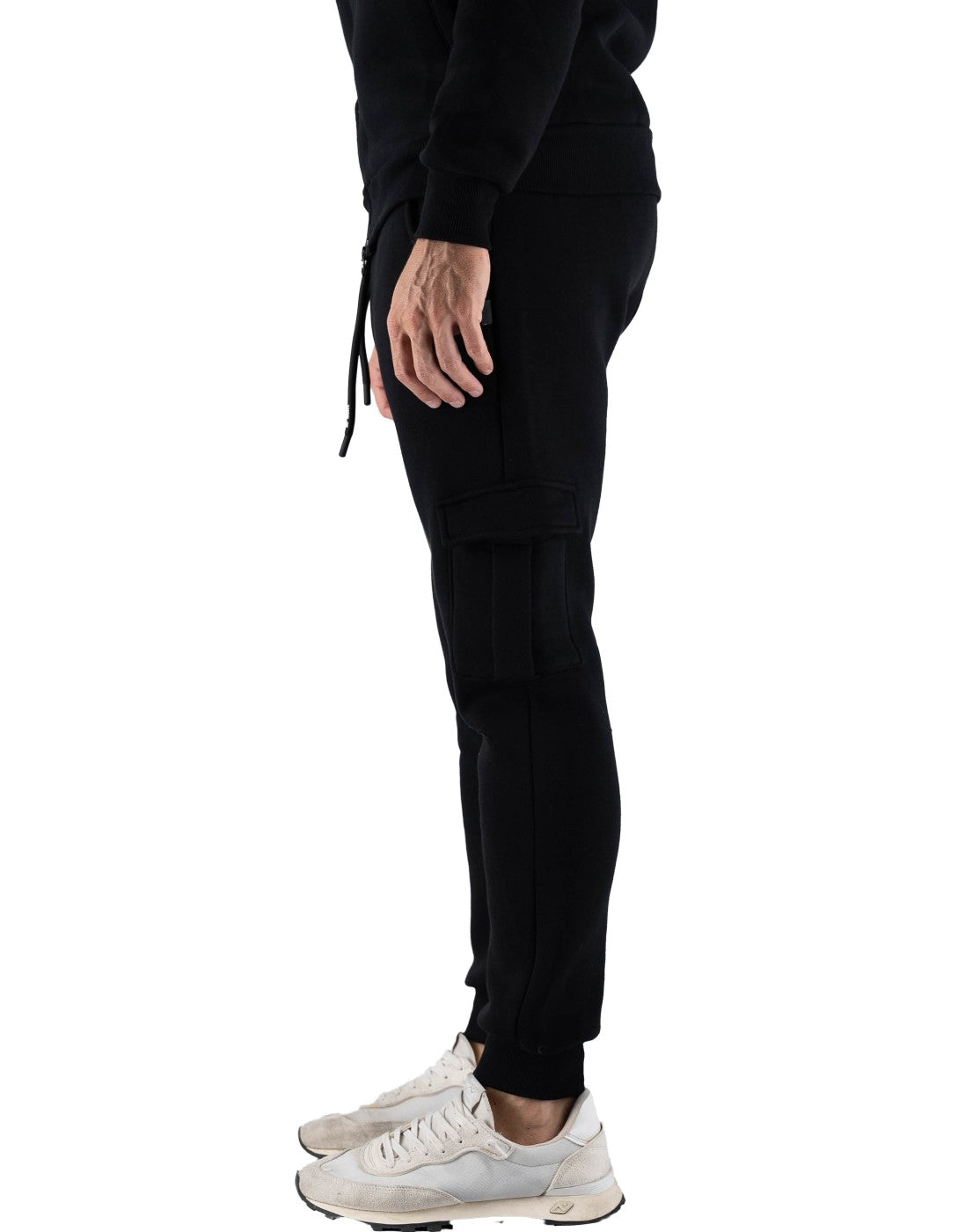 Basic Cargo Sweatpants Man Black