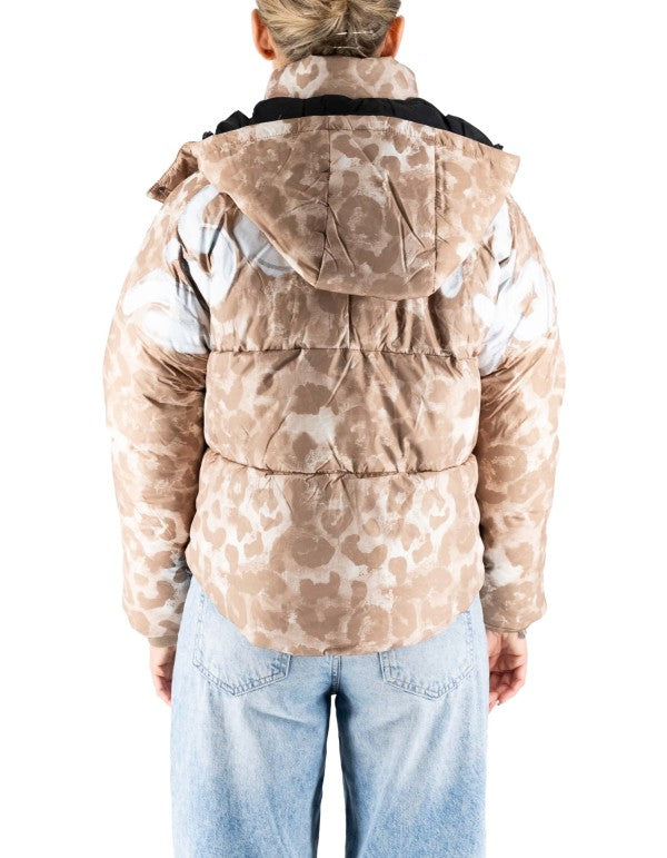 Piumino Donna Maculato Logo Glitter